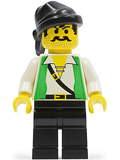 Pirate Green Vest, Black Legs, Black Bandana