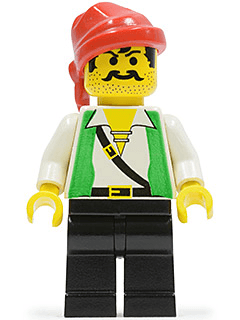 LEGO Pirate Green Vest Red Bandana (pi051) minifigure