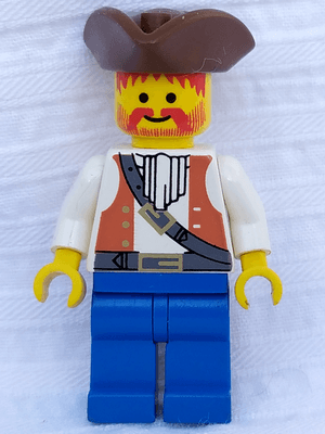 LEGO Pirate Brown Vest Ascot Brown Pirate Triangle Hat (pi054) Pirates Minifigure