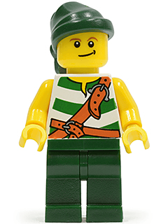LEGO Pirate Green / White Stripes Dark Green Bandana (pi083) Pirates Minifigure