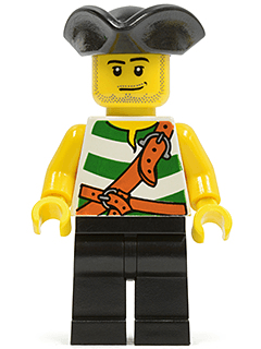 LEGO Pirate Green / White Stripes Tricorne Hat (pi106) minifigure