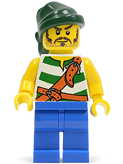 LEGO Pirate Green / White Stripes Dark Green Bandana (pi132) minifigure