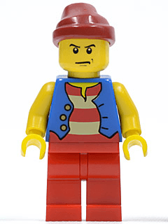 LEGO Pirate Blue Vest Dark Red Bandana Scowl (pi144) minifigure