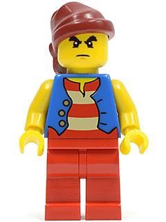 LEGO Pirate Blue Vest Dark Red Bandana Bushy Eyebrows (pi145) minifigure