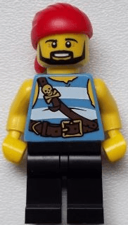 Pirate - Medium Blue and White Stripes, Black Legs