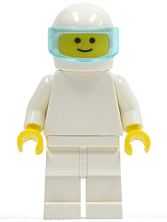 LEGO Plain White Torso with White Arms Trans-Light Blue Visor (pln0010) Town / City Minifigure