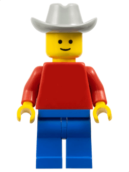 LEGO Plain Red Torso with Red Arms Light Gray Cowboy Hat (pln003) minifigure