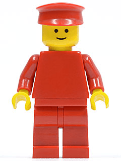 LEGO Plain Red Torso with Red Arms Red Hat (pln004) Town / City Minifigure