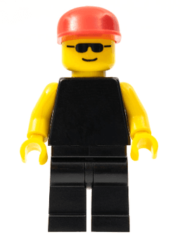 LEGO Plain Black Torso with Yellow Arms Sunglasses Red Cap (pln005) minifigure