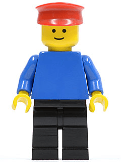 LEGO Plain Blue Torso with Blue Arms Red Hat (pln009) minifigure