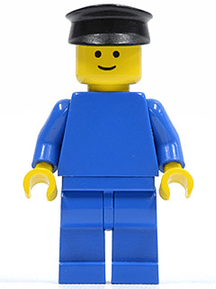 LEGO Plain Blue Torso with Blue Arms Black Hat (pln020) minifigure