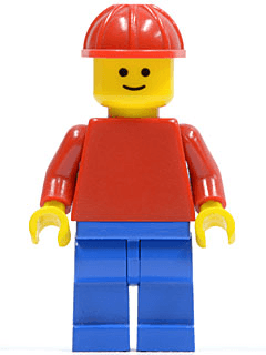 LEGO Plain Red Torso with Red Arms Red Construction Helmet (pln026) Town / City Minifigure