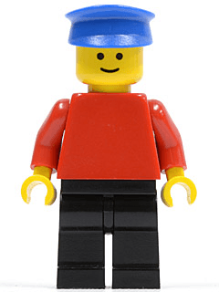 LEGO Plain Red Torso with Red Arms Blue Hat (pln027) Town / City Minifigure