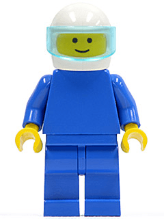 LEGO Plain Blue Torso with Blue Arms Trans-Light Blue Visor (pln032) Town / City Minifigure