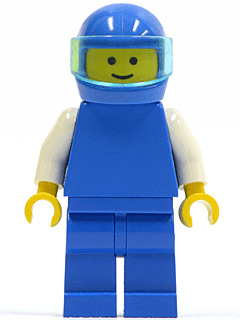 LEGO Plain Blue Torso with White Arms Trans-Light Blue Visor (pln034) Town / City Minifigure