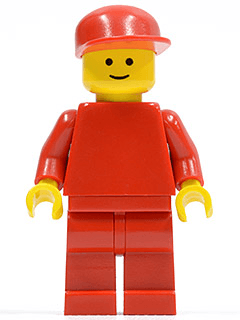 LEGO Plain Red Torso with Red Arms Red Cap (pln043) Town / City Minifigure