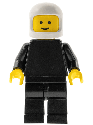 LEGO Plain Black Torso with Black Arms White Classic Helmet (pln051) Town / City Minifigure