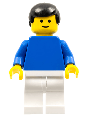 LEGO Plain Blue Torso with Blue Arms Black Male Hair (pln055) Town / City Minifigure