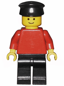 LEGO Plain Red Torso with Red Arms Black Hat (pln057) minifigure