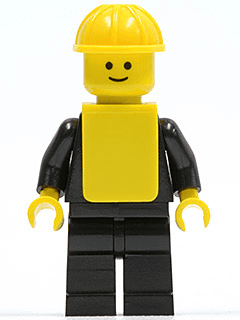 Plain Black Torso with Black Arms, Black Legs, Yellow Construction Helmet, Yellow Vest