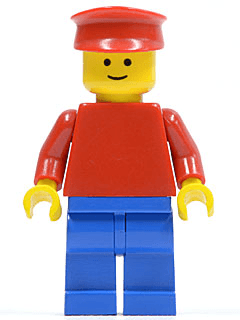 LEGO Plain Red Torso with Red Arms Red Hat (pln069) Town / City Minifigure