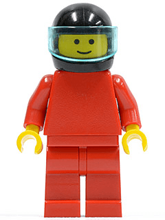 LEGO Plain Red Torso with Red Arms Trans-Light Blue Visor (pln070) Town / City Minifigure
