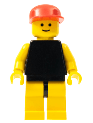 Plain Black Torso with Yellow Arms, Yellow Legs, Red Cap