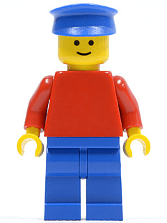 LEGO Plain Red Torso with Red Arms Blue Hat (pln084) minifigure