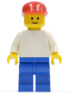 LEGO Plain White Torso with White Arms Red Cap (pln090) Town / City Minifigure