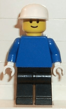 LEGO Plain Blue Torso with Blue Arms White Cap (pln093) Sports Minifigure