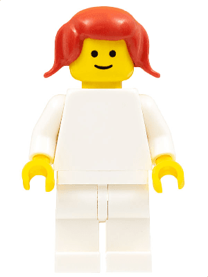 LEGO Plain White Torso Red Pigtails Hair (Homemaker Child) (pln103) LEGO Minifigure