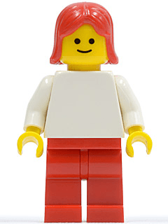 LEGO Plain White Torso with White Arms Red Female Hair (pln115) minifigure