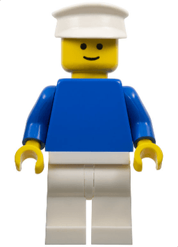 LEGO Plain Blue Torso with Blue Arms White Hat (pln126) minifigure