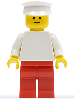 LEGO Plain White Torso with White Arms White Hat (pln131) minifigure