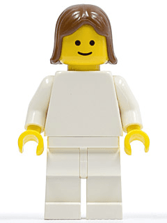 Plain White Torso with White Arms, White Legs, Brown Female Hair