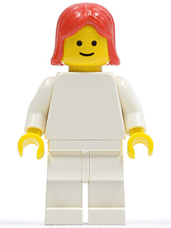 LEGO Plain White Torso with White Arms Red Female Hair (pln143) minifigure