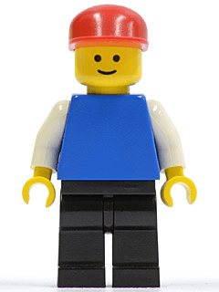 LEGO Plain Blue Torso with White Arms Red Cap (pln146) minifigure