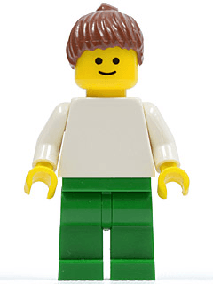 LEGO Plain White Torso with White Arms Reddish Brown Ponytail Hair (pln147) Town / City Minifigure