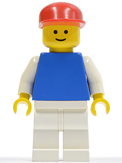 LEGO Plain Blue Torso with White Arms Red Cap (pln148) LEGO Minifigure