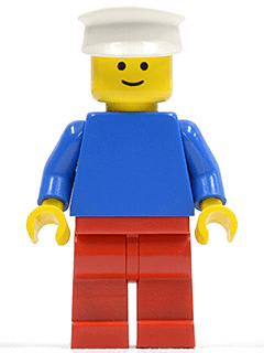 LEGO Plain Blue Torso with Blue Arms White Hat (pln151) minifigure