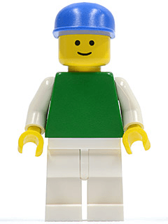 LEGO Plain Green Torso with White Arms Blue Cap (pln159) minifigure