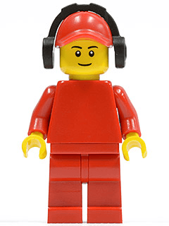 LEGO Plain Red Torso with Red Arms Red Cap with Hole Headphones (pln177) LEGO Minifigure
