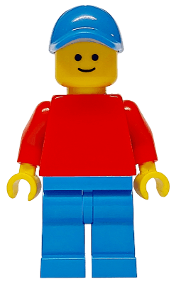 LEGO Plain Red Torso with Red Arms Blue Cap (pln196) minifigure