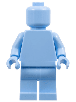 Plain Bright Light Blue Torso, Bright Light Blue Legs, Bright Light Blue Head (Monochrome)