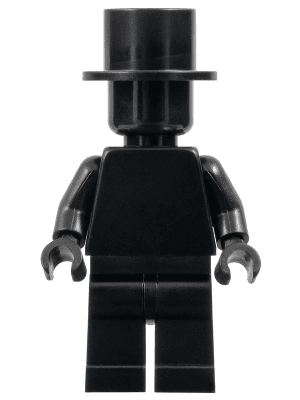 Plain Magician, Black Torso, Black Legs, Black Head, Black Top Hat (Monochrome)
