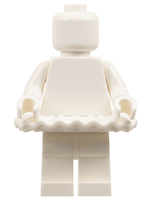 Plain Ballerina, White Torso, White Legs, White Head, White Tutu (Monochrome)