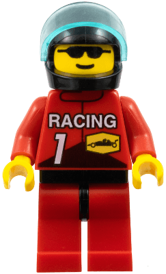 LEGO Racing Team 1 Trans-Light Blue Visor (rac001) Town / City Minifigure