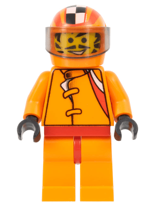 Racer Driver, Car 56, Orange with Orange Checkered Helmet