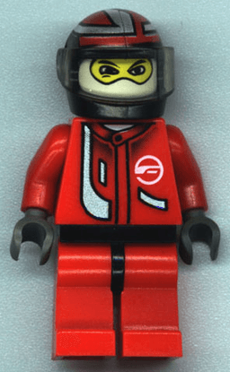 LEGO Racer Driver Red with White Balaclava (rac019) minifigure