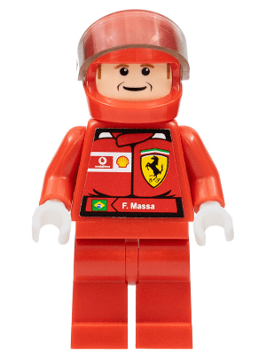 F1 Ferrari - F. Massa with Helmet Red Plain - with Torso Stickers